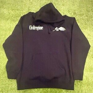 Civilregime Men’s Graphic Logo Pullover Hoodie Fleece Black Size L